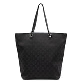 グッチ GGキャンバス ショルダーバッグ トートバッグ 31243 ブラック キャンバス レザー レディース GUCCI 【中古】